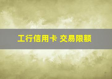 工行信用卡 交易限额